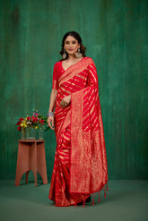 Shop Elegant Red Banarasi Art Silk Woven Ready to Wear Saree Online - Best Prices-RTW-2942